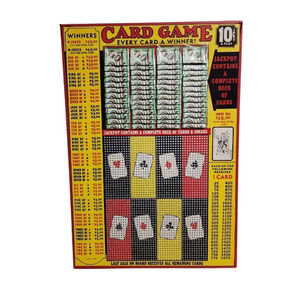 Vintage Punch Cards JOKER CARD Game Punch Board Card Money Raffle Gambling